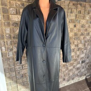 Wilsons Leather Black Long Coat Thinsulate Insulated Snap Front Women’s M